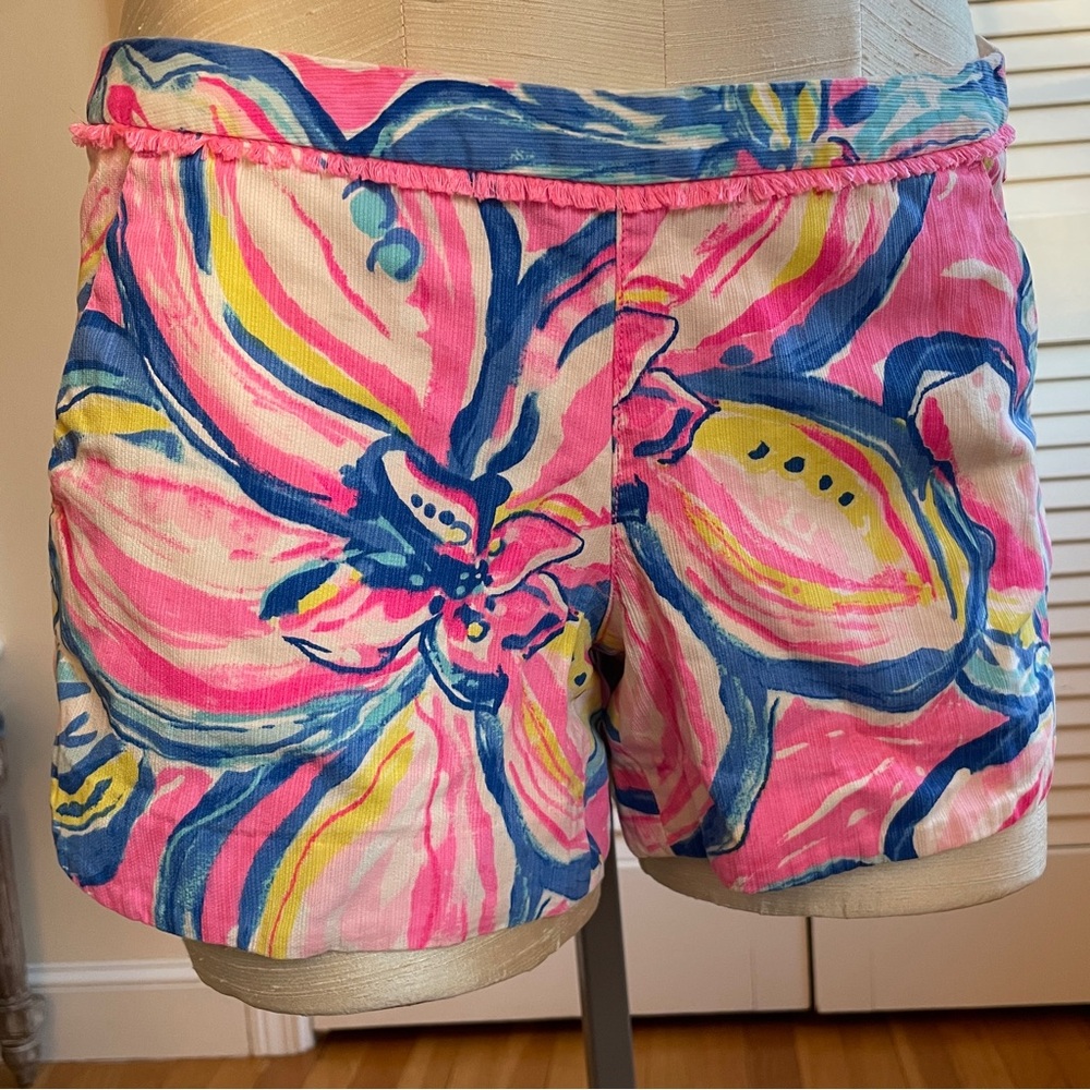 Lilly Pulitzer Floral Pink and Blue Shorts - 2